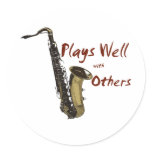 Plays Well Saxophone Sticker