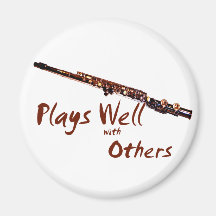 Plays Well with Others / Flute Refrigerator Magnet
