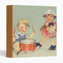 Playtime With Paper Hats and Drums 3 Ring Binders
