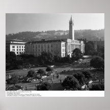 Plaza, Sather Gate from Dwinelle Roof, 1966 Posters