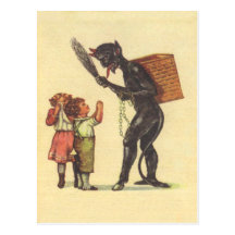 Pleading With Krampus Postcards