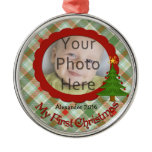 Pleasant Plaid Baby's First Christmas Ornament ornaments