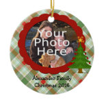 Pleasant Plaid Photo Christmas Ornament ornaments