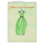 Please be my Bridesmaid spring green Cards