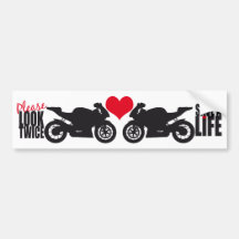 Please Look Twice • Save A Life Bumper Sticker