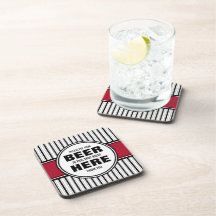 Please Put Your Beer HERE! Home Bar Coaster Set