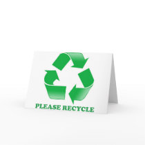 Please Recycle. Recycling Awareness. Go Green. Card