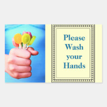 Please Wash Your Hands Rectangular Sticker