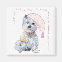 Pleasing Dreams Westie - in Pink Magnet