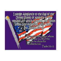 Pledge of Allegiance Psalm 33:12 Post Card