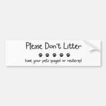 Plese Don't Litter Bumper Stickers