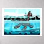 Plesiosaurus Dinosaur Painting Print