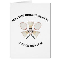 Plop on Your Head Badminton Card