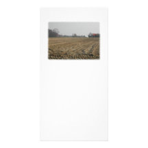 Plowed Field in Winter. Scenic. Photo Card Template