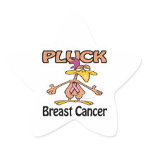 Pluck Breast Cancer Awareness Design Star Sticker