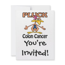 Pluck Colon Cancer (blue) Awareness Design Custom Invite