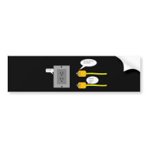 plug-ins plugs cartoon bumper sticker.