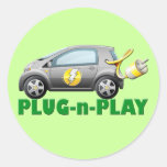 PLUG-N-PLAY ELECTRIC CAR ROUND STICKERS