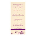 Plum and Champagne Floral Scroll Wedding Menu Full Color Rack Card