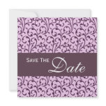 Plum and Lilac Swirl Monogram Wedding Invitation