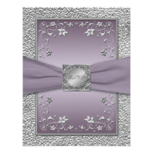 Plum and Pewter Floral RSVP Card Invite