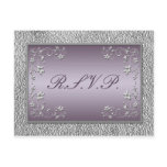 Plum and Pewter Floral RSVP Postcard