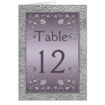 Plum and Pewter Floral Table Card