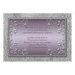 Plum and Pewter Reception Card Business Card Templates