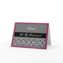 plum black & grey damask