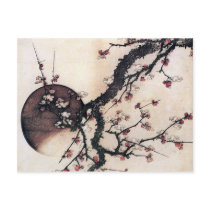 Plum Blossoms and the Moon, Hokusai Postcard