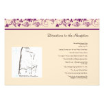 Plum Champagne Floral Scroll Wedding Directions Invite