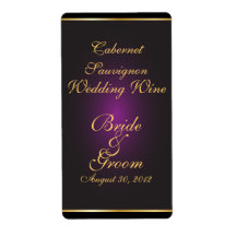 Plum & Gold  Wedding Wine Label