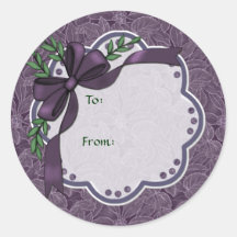 Plum Holiday Poinsettia Stickers