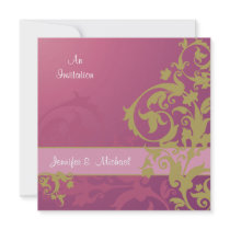 Plum Lace Wedding Invitation
