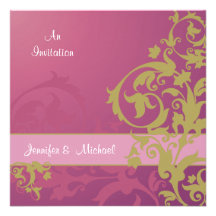 Plum Lace Wedding Invitation