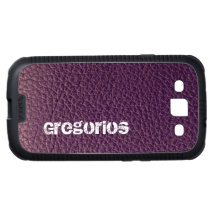 Plum leather look custom galaxy s3 case