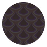 Plum Peacock Drops Round Sticker