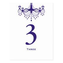 Plum Purple Chandelier Table Number Card Postcards