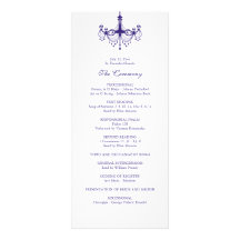 Plum Purple Chandelier Wedding Program Rack Card Template