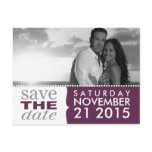 Plum Purple Sweet Beginnings Save the Date Photo postcards