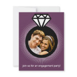 Plum Purple The Ring Photo Engagement Party invitations