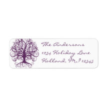 Plum Swirl Tree Return Address Return Address Label