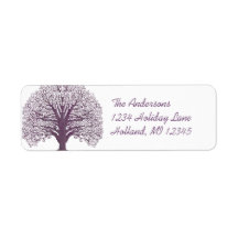 Plum Swirl Tree Return Address Custom Return Address Label