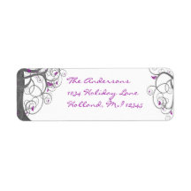 Plum Swirl Wood Grain Tree Return Address #2 Labels