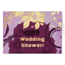 Plum Wedding Cake Greeting Card