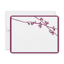 Plum Wild Flower Branches Wedding RSVP Custom Announcements