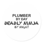 Plumber Deadly Ninja by Night Round Sticker