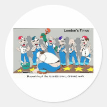 Plumber Hall Of Fame Funny Gifts Tees Collectibles Round Sticker