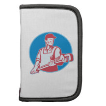 Plumber Worker Monkey Wrench Retro Planner
