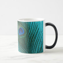 Plume bleue de paon d'Aqua métallique Mug